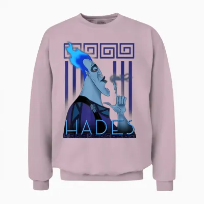 Disney Hercules Hades Geometric Portrait T-Shirt, Black Unisex Sweatshirt - Light Pink