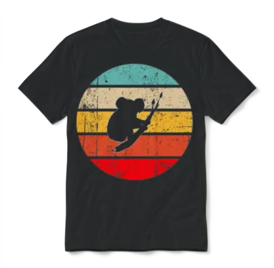 Koala Retro Unisex T-Shirt - Black