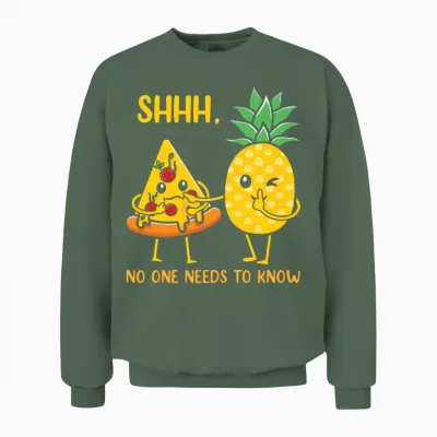 Funny Pizza Lovers Unisex Sweatshirt - Military Green