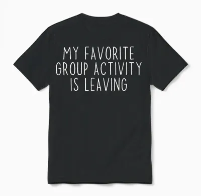 Antisocial Introvert Tee Co. Funny Introvert Antisocial Sarcastic Humorous Black Unisex-Adults Small Cotton 65% Polyester 35% Short Sleeve Classic Fit Crew Neck Unisex T-Shirt - Black