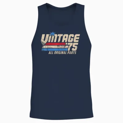 Vintage '75 Retro Birthday Top for Men 50th 1975 Dad Usa 50 Unisex Tank Top - Navy