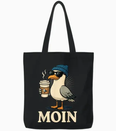 Moin Plattdeutsch Norddeutschland Ostfriesland Ostsee Moin Tote Bags - Black