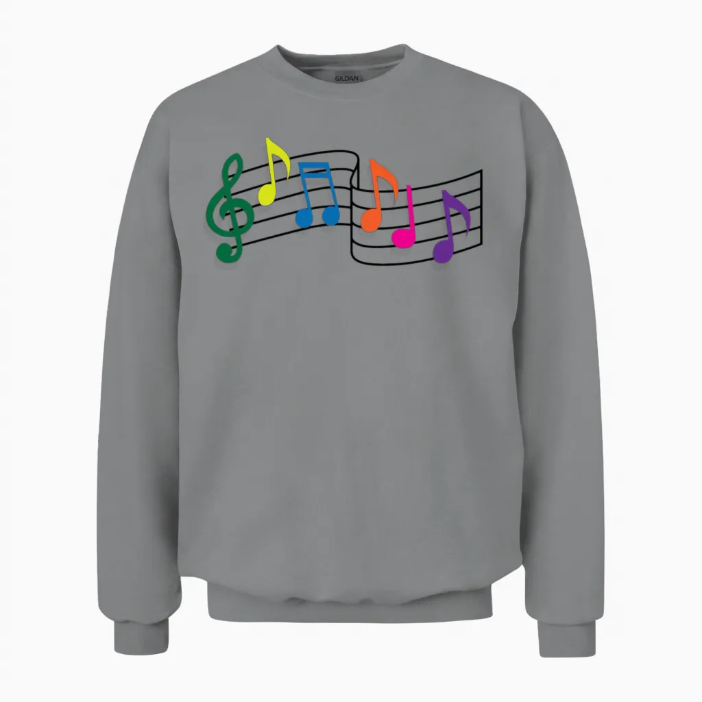 Music Notes Lovers Unisex Sweatshirt in Sport Grey