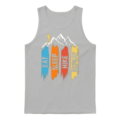 Eat Sleep Hike Repeat, Eat Sleep Hike Unisex Tank Top - Ash