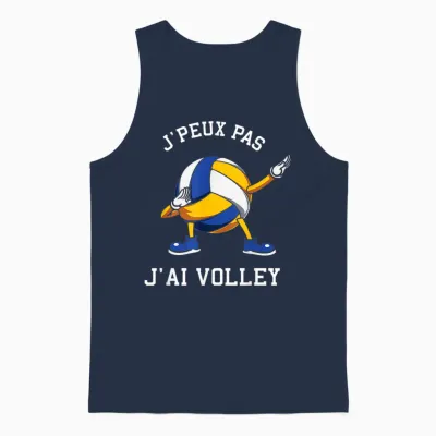 J'peux Pas J'ai Volleyball Humour Volleyball Tamponne Volleyeur T-Shirt, Black, S Unisex Tank Top - Navy
