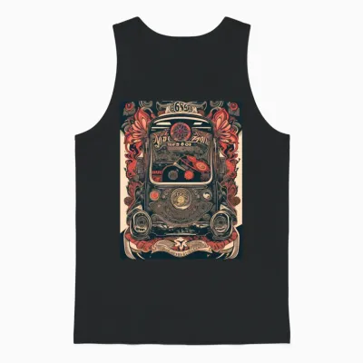 60s Retro Style Unisex Tank Top - Black