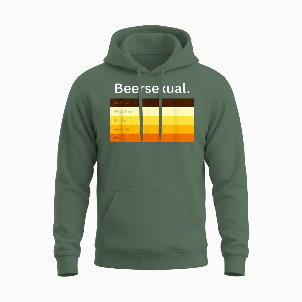 Biersexuell, Lustiger Biertrinker Unisex Hoodie in Military Green