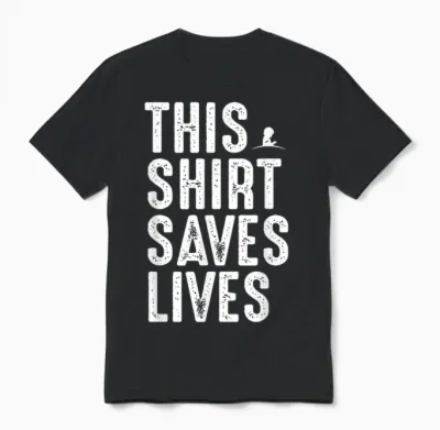 This Design Saves Lives Motivation Saying Unisex T-Shirt - Black