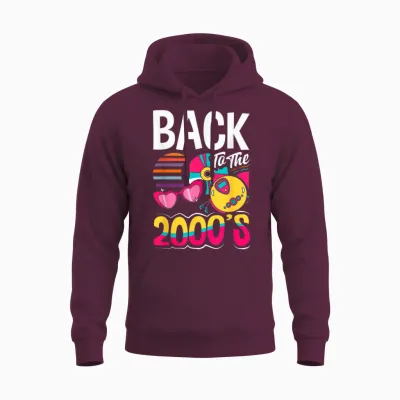Back to the 2000s Vintage Two Thousand Retro 00s Unisex Hoodie - Maroon