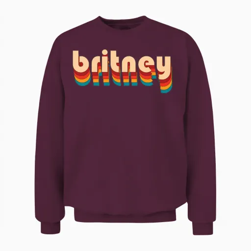 Retro Britney Name Unisex Sweatshirt - Maroon