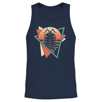 Isopods Retro Vaporwave Unisex Tank Top - Navy