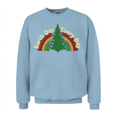 Earth Day Everyday Nature Conservation Awareness Unisex Sweatshirt - Light Blue