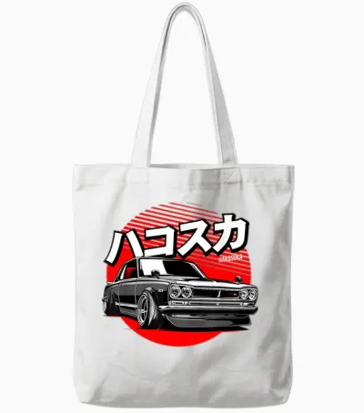Japanese Racing Car Jdm Tokyo Japan Drift Tote Bags - White