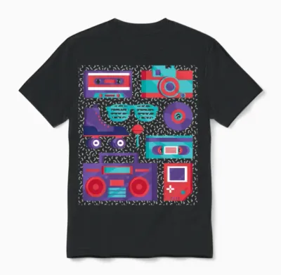 Retro Vibes Unisex T-Shirt - Black