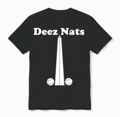 Washington Nationals Deez Nats Blue Unisex T-Shirt - Black