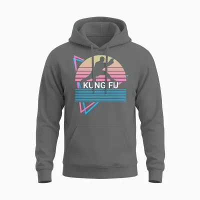 Kung Fu Retro Unisex Hoodie - Graphite Heather
