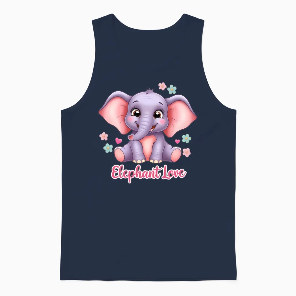 Majestic Elephant Unisex Tank Top in Navy