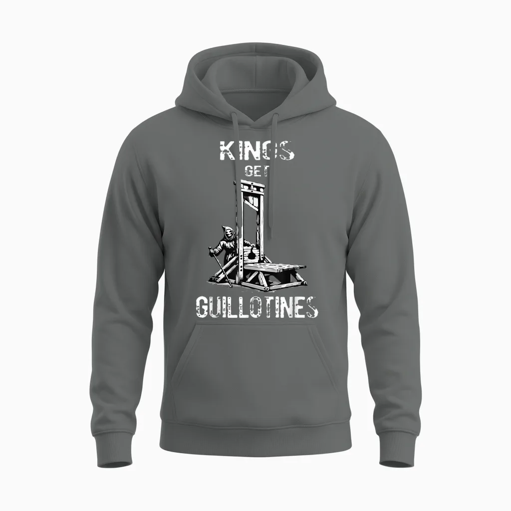 Funny Kings Get Guillotines Kings Day Kings Vintage Unisex Hoodie in Graphite Heather