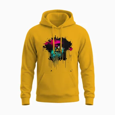 Street Culture Grunge Style Unisex Hoodie - Gold