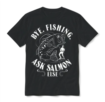 Funny Fishing Unisex T-Shirt - Black