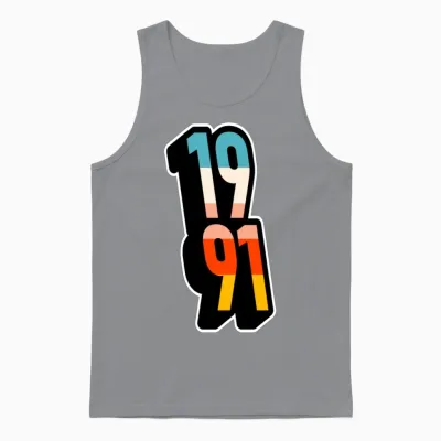 1991 Retro Stripes Unisex Tank Top - Sport Grey