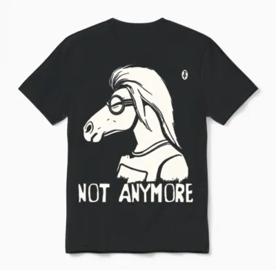 Not Anymore Horse Unisex T-Shirt - Black