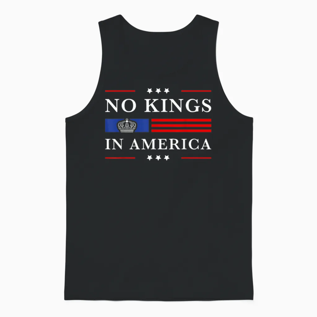 No Kings in America Flag No Kings in America American Unisex Tank Top in Black