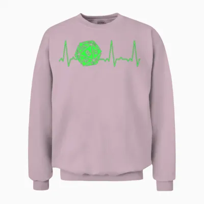 Heartbeat Dice Unisex Sweatshirt - Light Pink
