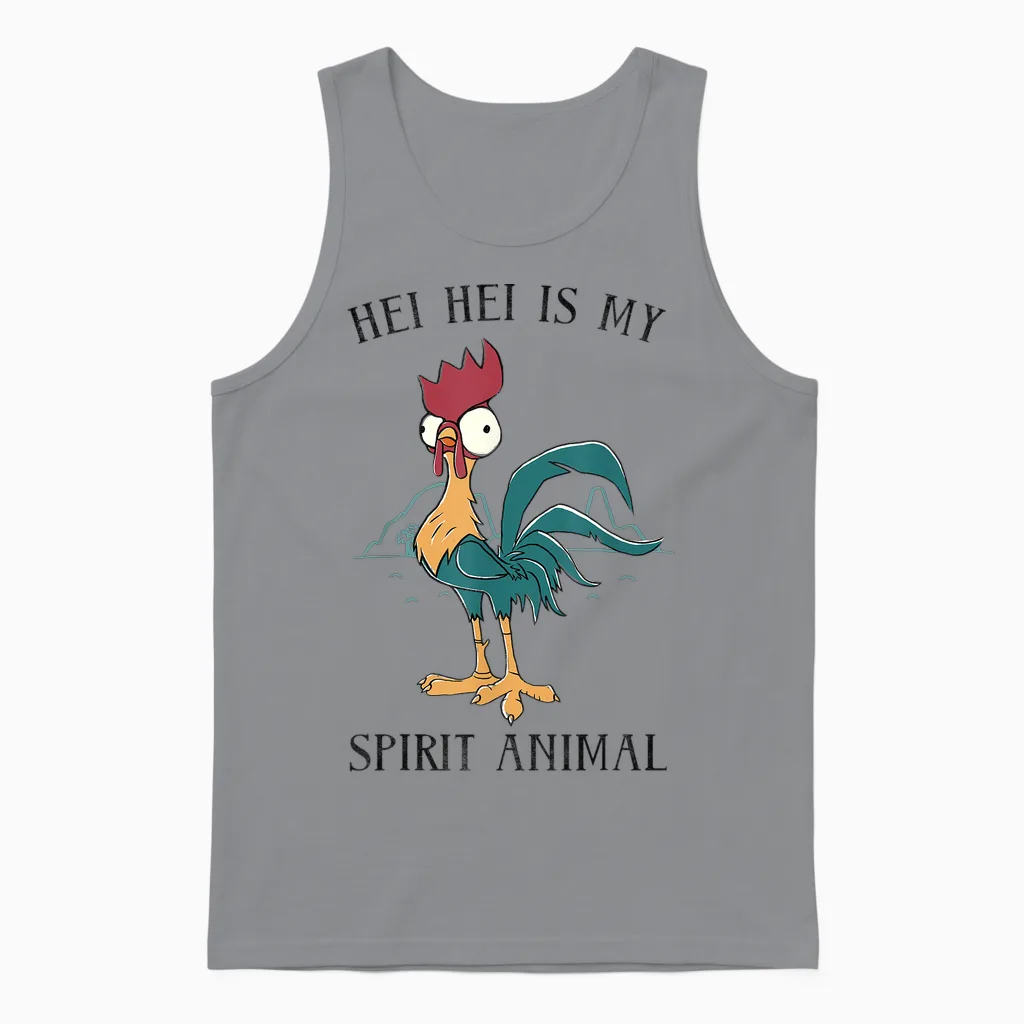 Disney Moana Hei Hei Is My Spirit Animal Portrait Unisex Tank Top in Sport Grey