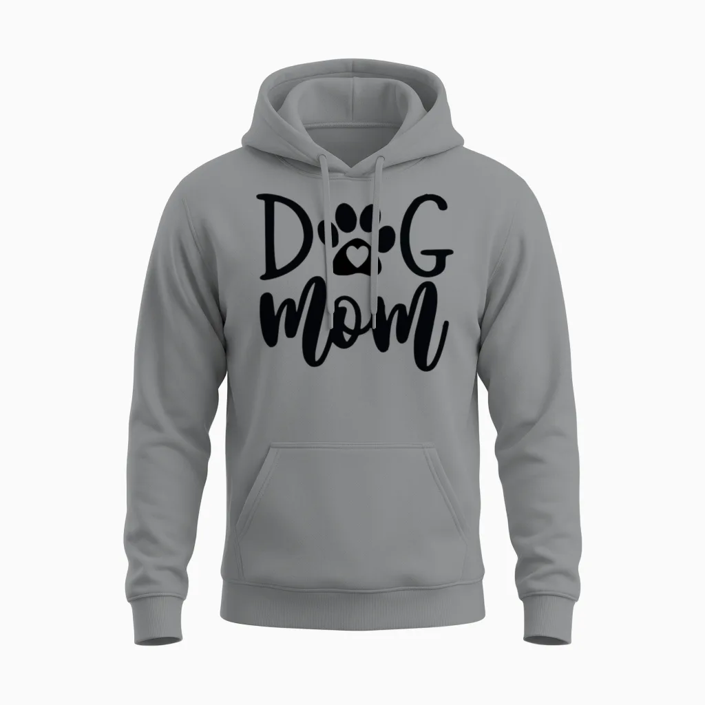 Dog Mom Unisex Hoodie in Sport Grey