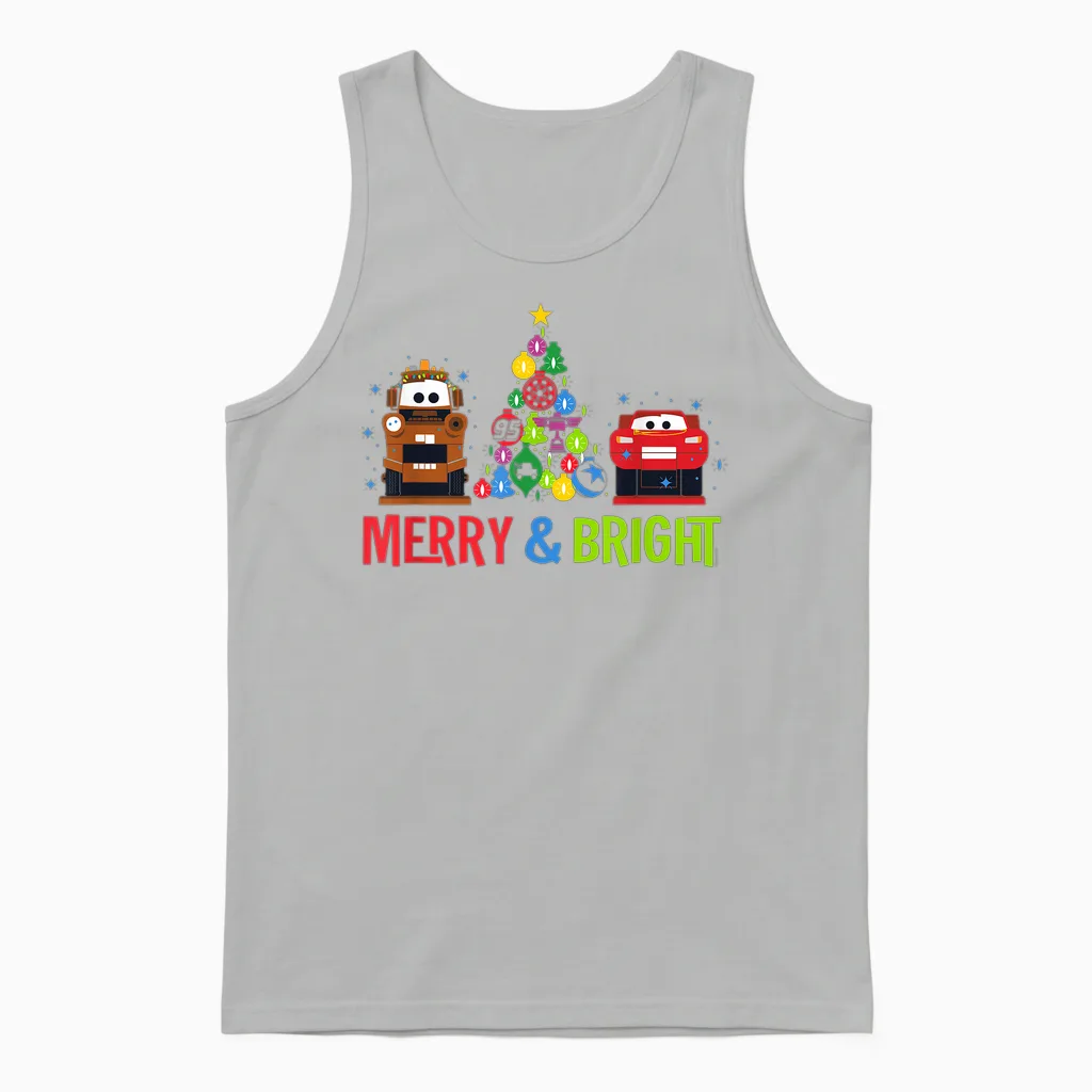 Disney and Pixar's Cars Christmas Holiday Nutcrackers Unisex Tank Top in Ash