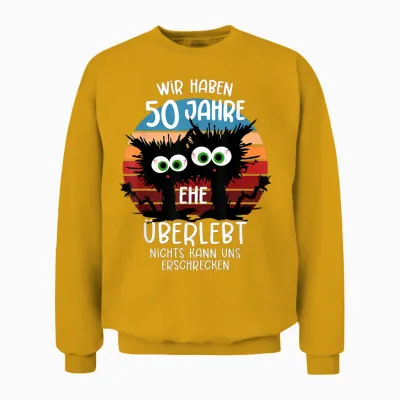 50 Jahre Verheiratet Goldene Hochzeit 50 Hochzeitstag Unisex Sweatshirt - Gold
