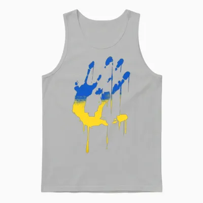 Ukraine Flag Art Unisex Tank Top - Ash