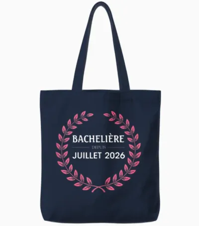 Bachelière 2026 Félicitations Réussite Bac Souvenir Fille Tote Bags - Navy