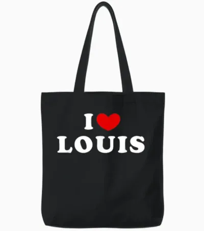 I Love Louis, Ich Liebe Louis Tote Bags - Black