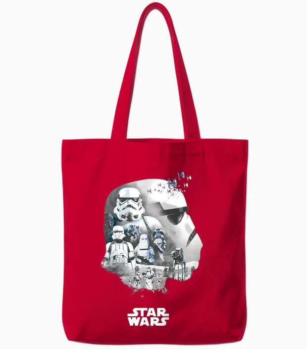 Kids Star Wars Stormtrooper Montage Tote Bags in Red