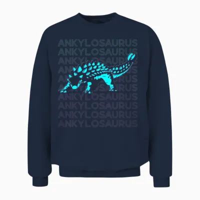 Ankylosaurus Dinosaur Retro Unisex Sweatshirt - Navy