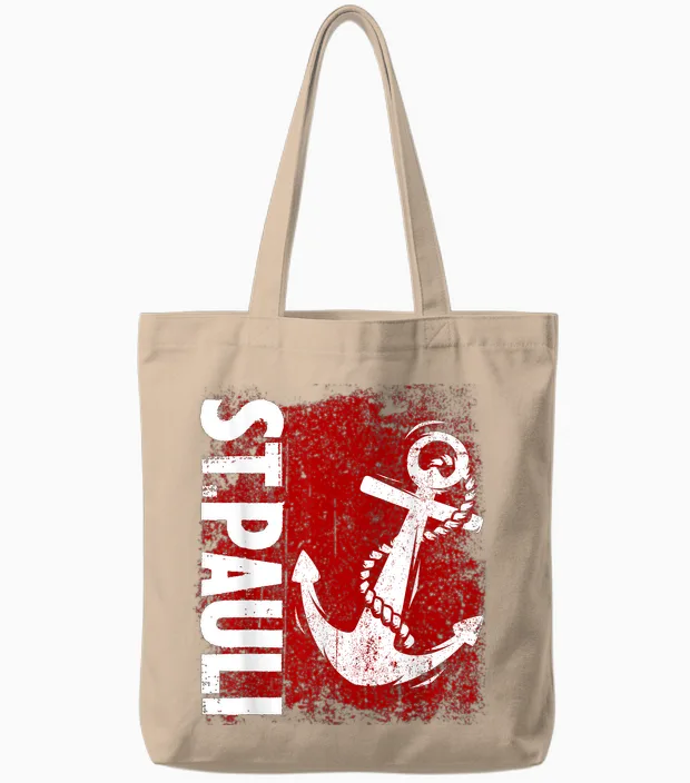 St Pauli Hamburg Paulianer St. Pauli T-Shirt, Black Tote Bags in Natural