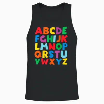 Bunte Großbuchstaben Lernen Abc Jungen Mädchen Kinder Unisex Tank Top - Black