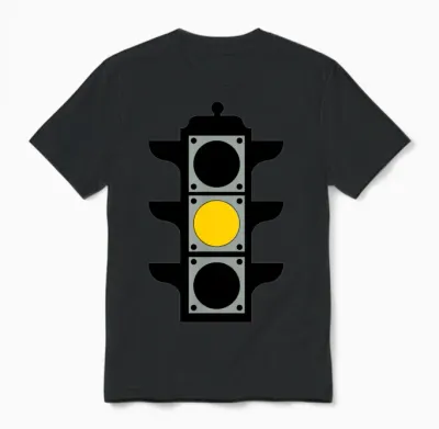 Traffic Light Yellow Unisex T-Shirt - Black