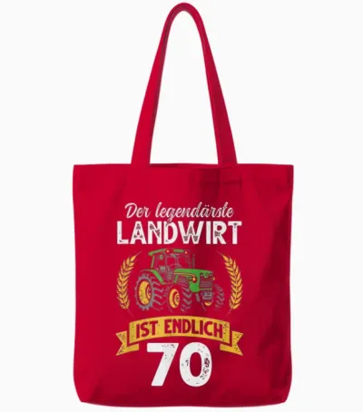 70. Geburtstag Traktor Bauer Landwirt Tote Bags - Red