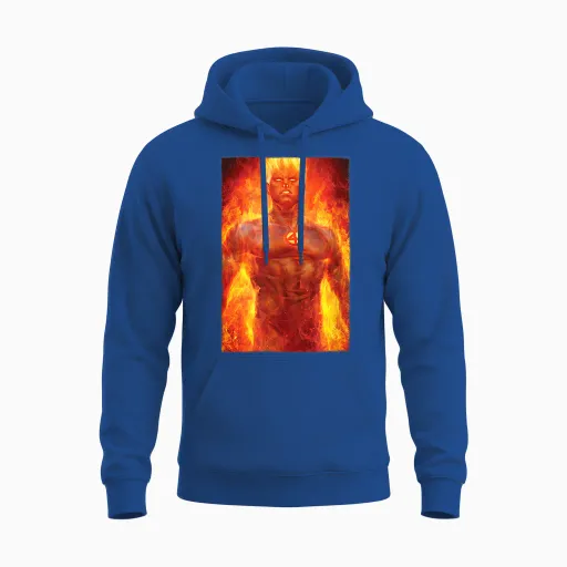 Marvel Fantastic Four Johnny Storm Human Torch Unisex Hoodie - Royal