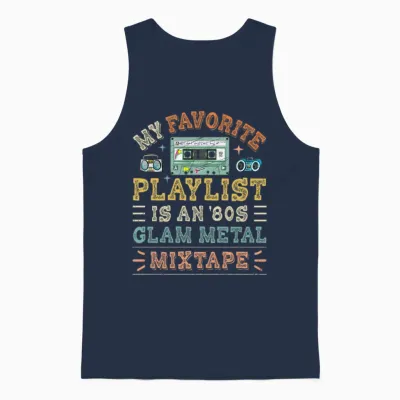 Old School Music Unisex Tank Top - Navy