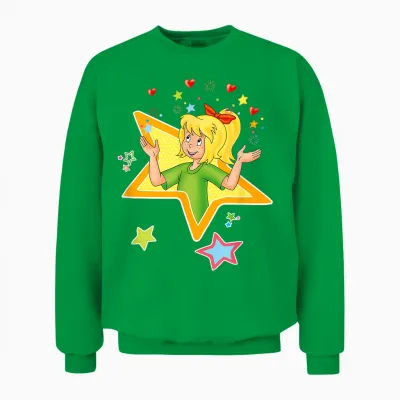 Bibi Blocksberg - Star with Heart T-Shirt, Blue Unisex Sweatshirt - Irish Green