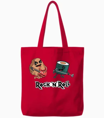 Funny Rock and Rock Tote Bags - Red