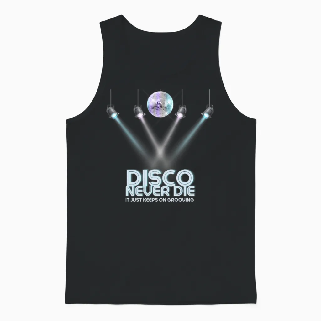 Disco Never Die Retro Unisex Tank Top - Black