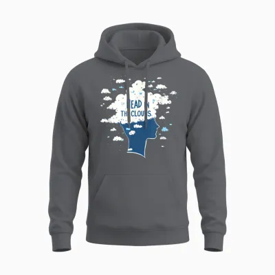 Discours « Perdus Dans Mes Pensées » Avec « La Tête Dans Les Nuages » Unisex Hoodie - Charcoal