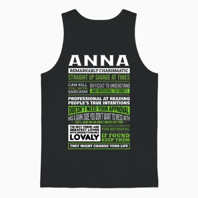 Anna Girl Name Definition Unisex Tank Top - Black