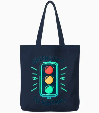 Traffic Signal: Green Light to Napping Tote Bags - Navy