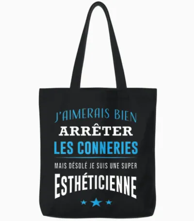 Désolé Je Suis Une Super Esthéticienne Humour Esthétique Tote Bags - Black